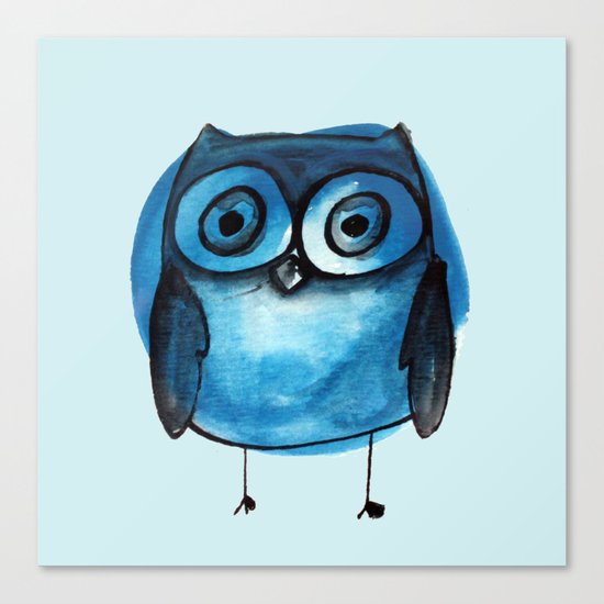 Blue Owl Boy Canvas Print