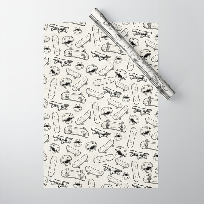 Skateboard helmet, skater pattern Wrapping Paper