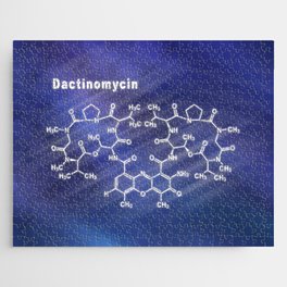 Dactinomycin cancer chemotherapy drug, Structural chemical formula Jigsaw Puzzle