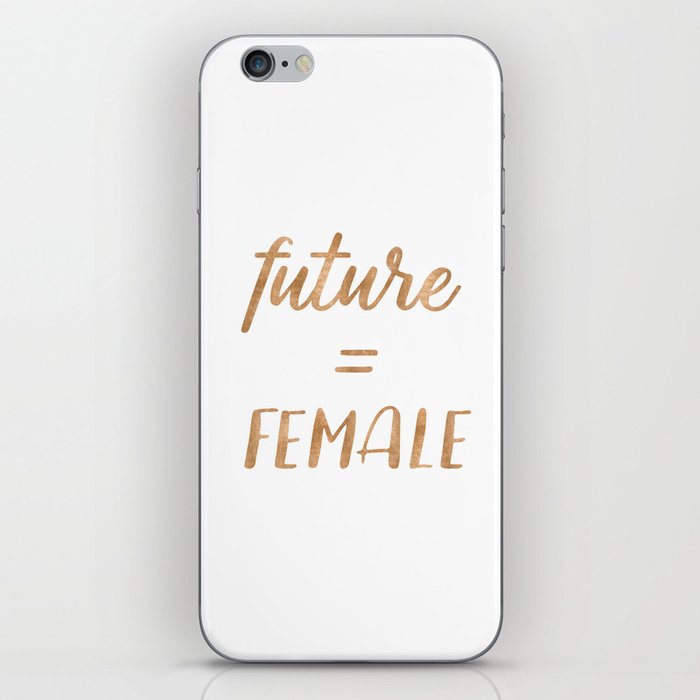 The Future is Female Copper Bronze Gold on Marble iPhone Skin