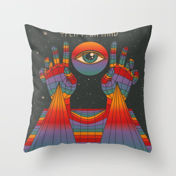 Open Your Mind - Rainbow Art - Third Eye Throw Pillow