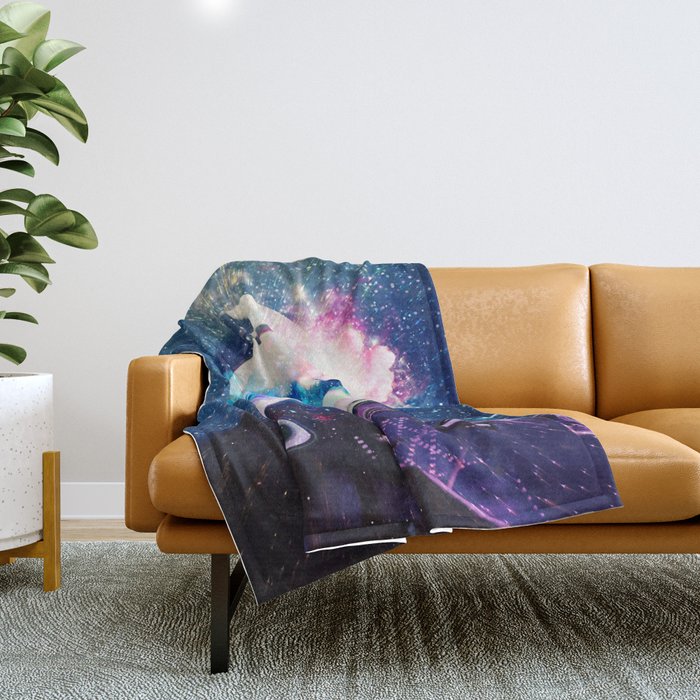 Space Planets Astronaut  Throw Blanket