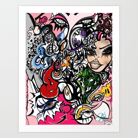 Grafitti Couture Chaotic Love Art Print