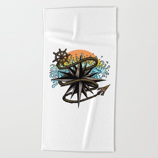 Nautical Splash Beach Towel
