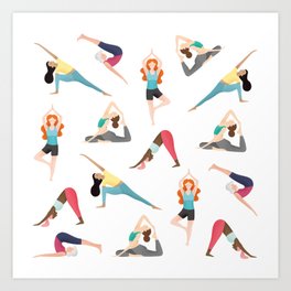 Yoga Pattern Art Print
