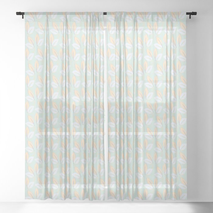 Classic Leaves In Green Sheer Curtain By Spikeillustration Society6