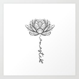Namaste Lotus Flower Art Print