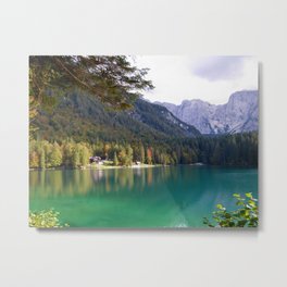 Charmed and Enchanted Metal Print | Sunlight, Italy, Digital, Wanderlust, Forest, Landscape, Mountains, Chalet, Dream, Summer 
