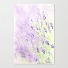 Summer Dream Garden Lavender Watercolor Painting Canvas Print