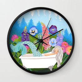 Garden Variety Mermaid Wall Clock