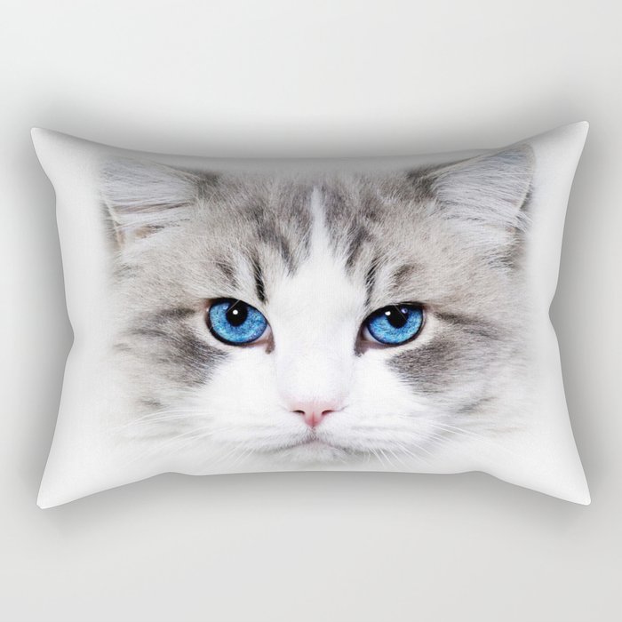 Pussy Cat Love Kitten Cute Blue eye Rectangular Pillow