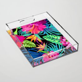 Drive You Mad Hibiscus Pattern Acrylic Tray