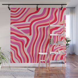 pink zebra stripes Wall Mural