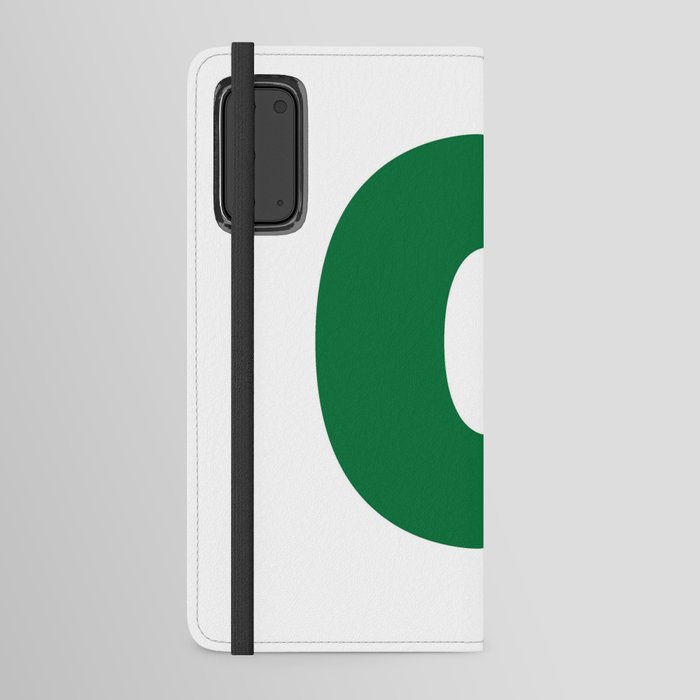 Q (Olive & White Letter) Android Wallet Case