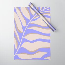 Very peri large palm blush leaf Wrapping Paper