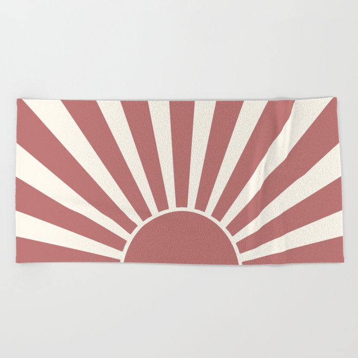 Rose retro Sun design Beach Towel