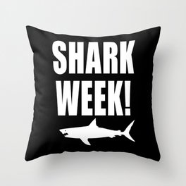 Shark week (on black) Throw Pillow