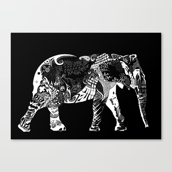 Pattern Elephant Canvas Print