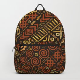 Ethnic African Pattern- browns and golds #5 Backpack