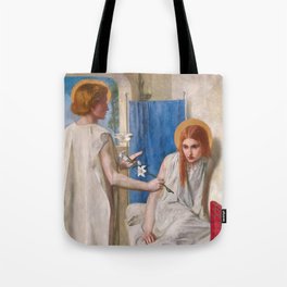The Annunciation by Dante Gabriel Rossetti Tote Bag