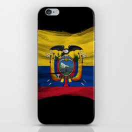 Ecuador flag brush stroke, national flag iPhone Skin