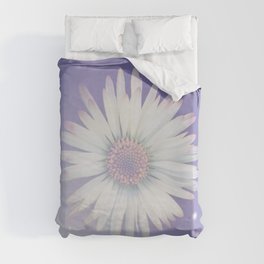 Romantic daisy on lavender Duvet Cover