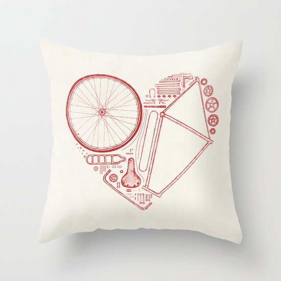 Love Bike Throw Pillow