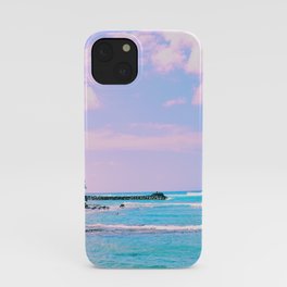 Purple waves iPhone Case