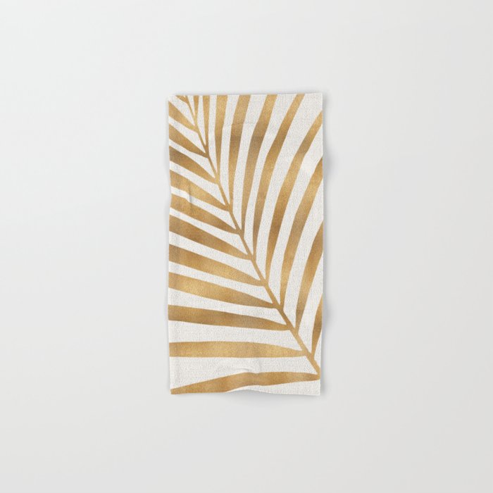 Metallic Gold Palm Leaf Hand & Bath Towel