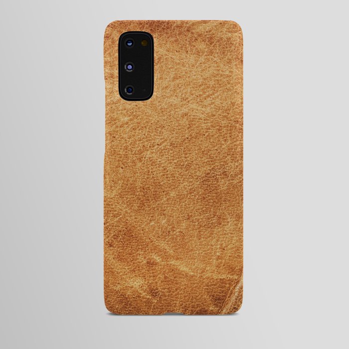 Vintage natural brown leather texture background Android Case