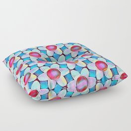 Chunky Daisies Brights Aqua Blue Pink Floor Pillow