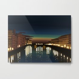 The Arno River Metal Print | View, Firenze, Night, Vecchio, Italia, Water, Italy, Santatrinita, Europe, Travel 