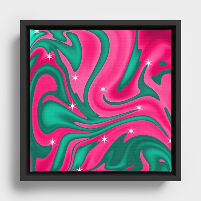 Watermelon Swirl Framed Canvas