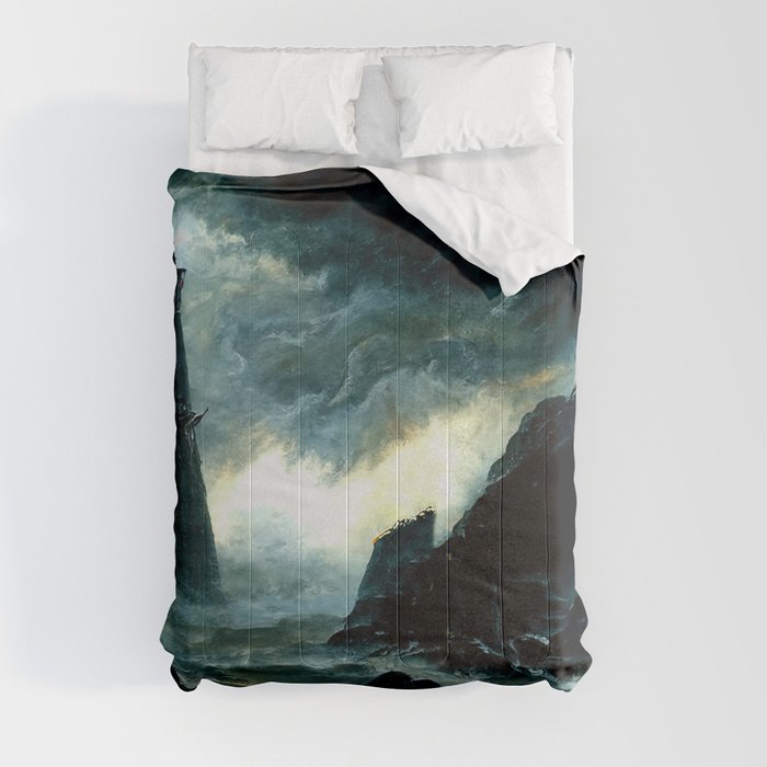 A lighthouse in the storm Comforter