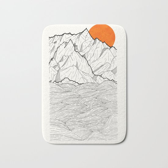 The orange sun Bath Mat