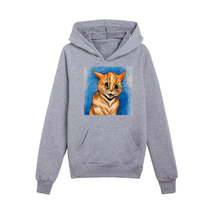  Smiling Cat by Louis Wain Kids Pullover Hoodie