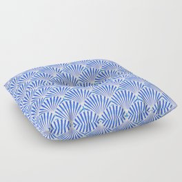 Blue Shell Art Deco Pattern Floor Pillow