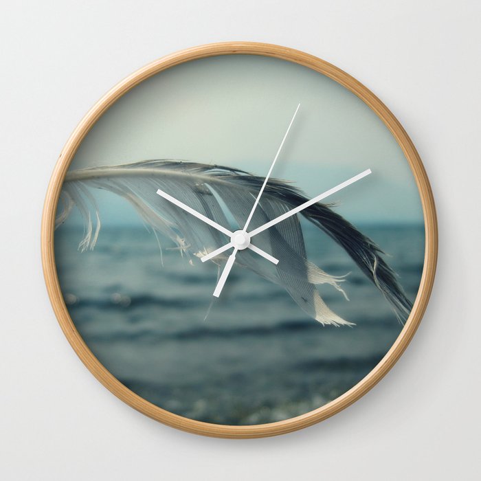 Ocean Feather Wall Clock