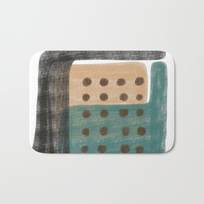 Contemporary Abstract in Green, Sand and Black - 2 Bath Mat