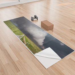 Low Clearance - Country Road Leads to Ground Scraping Storm Cloud on Spring Day in Oklahoma Yoga Towel