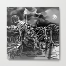 Conviction of the Loyal Serpent Metal Print | Oil, Stencil, Street Art, Abstract, Acrylic, Vector, Pop Art, Comic, Black And White, Typography 