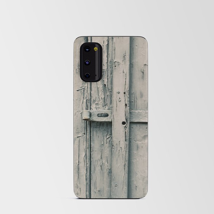 Old pastel green barn door in The Netherlands Android Card Case