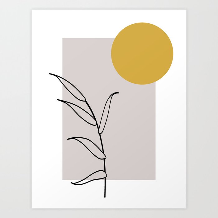 Sun & Leaves Art Print
