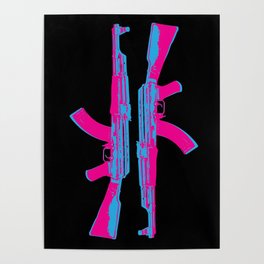 Neon AK-47 Poster