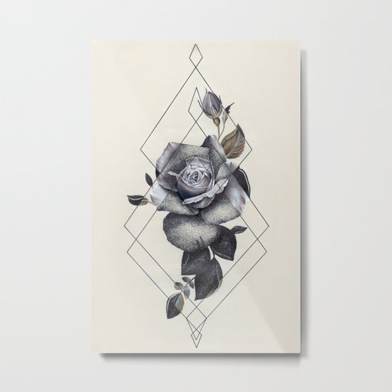 Geo Rose II Metal Print