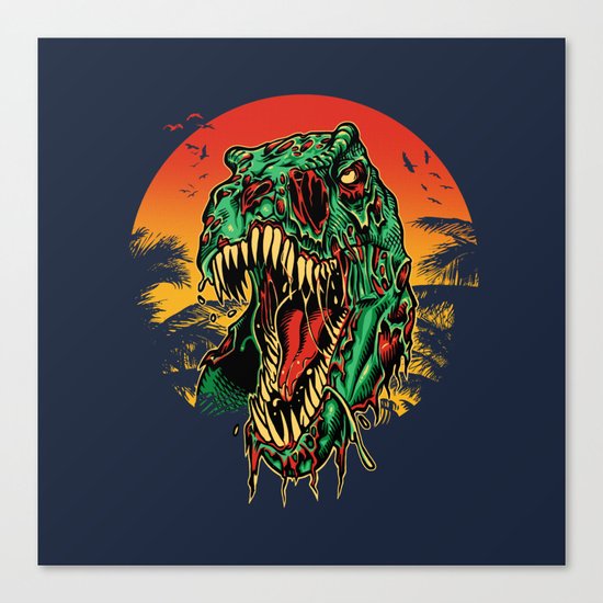 Zombie T-Rex Canvas Print
