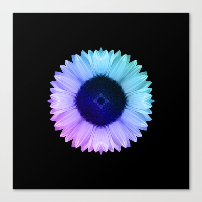 Iridescent Geometric Sunflower Decor Symmetrical Flowers Pink Purple Blue Nature Bohemian Style Canvas Print By Nononsense Society6
