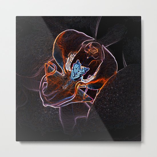 neon orchid bloom II Metal Print