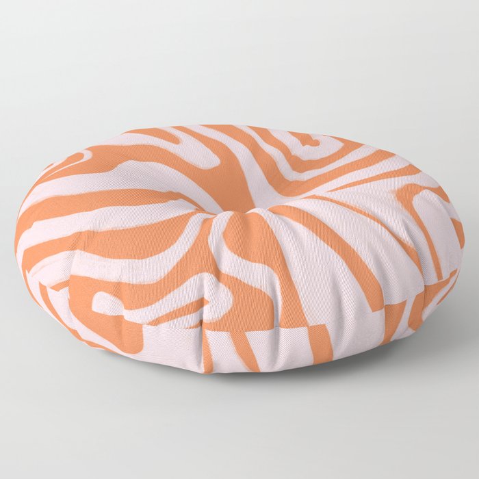 Retro Coral Rose Liquid Swirl Floor Pillow