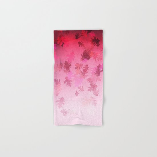 Autumn-world 4 - leaves on pink Hand & Bath Towel